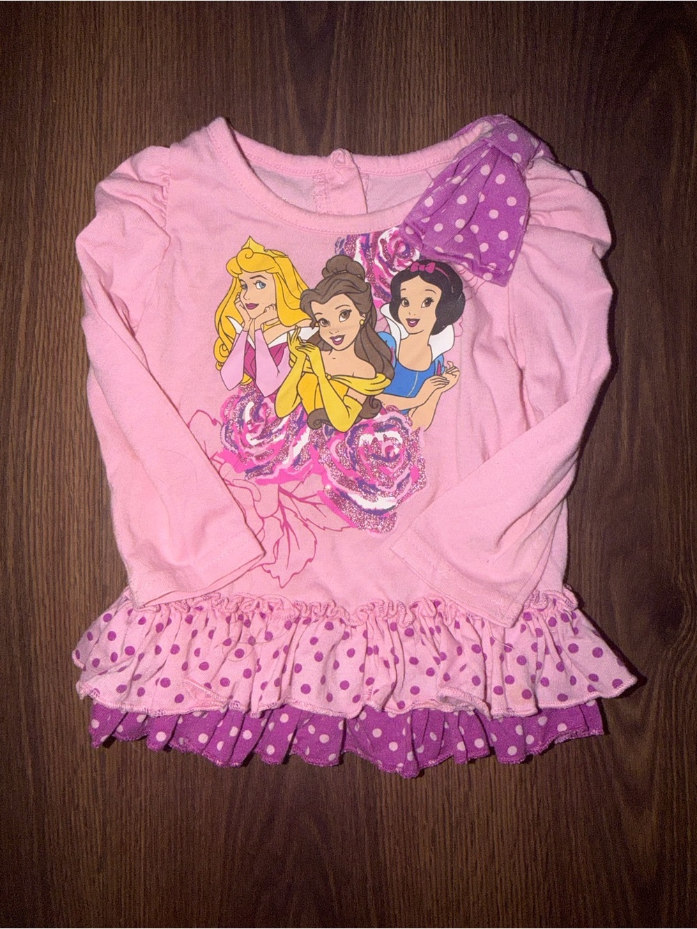 Vintage Disney Princess Peplum Pink Shirt Size 18m